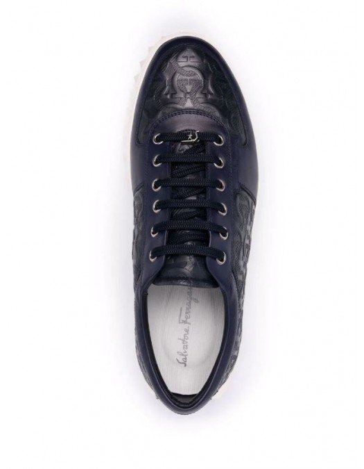 Sneakers SALVATORE FERRAGAMO,  Salvatore Ferragamo Gancini-embossed leather - 02C093747189