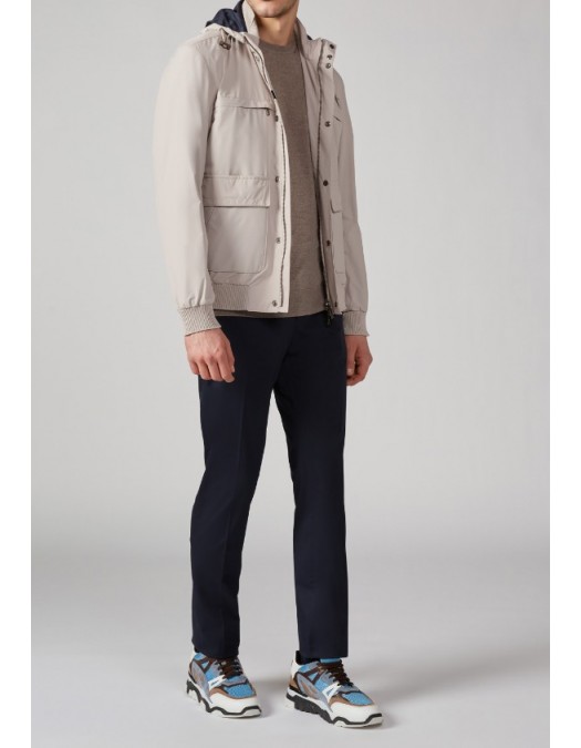 Pantaloni PAL ZILERI, Cotton Slim Fit Navy Blue - 031NW4001903001