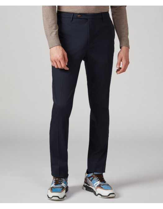 Pantaloni PAL ZILERI, Cotton Slim Fit Navy Blue - 031NW4001903001