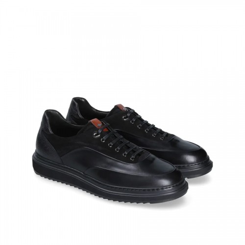 Pantofi Zegna, Leather Trio Design, Black Pantofi Zegna, Leather Trio Design, Black