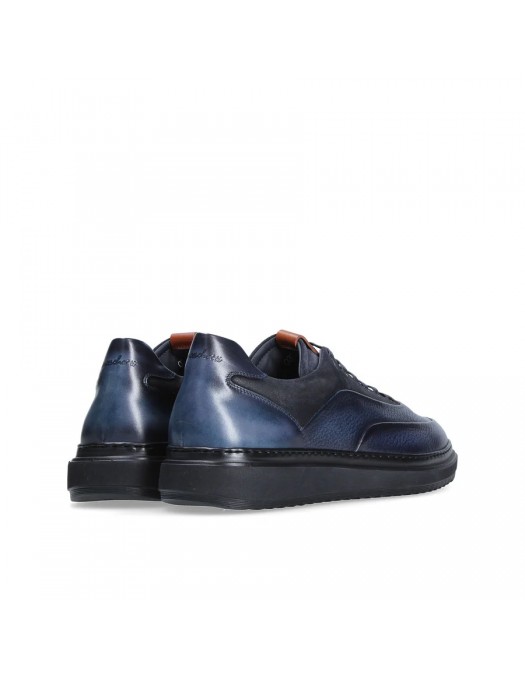 Pantofi Zegna, Leather Trio Design, Navy Blue - 03250032499CB91