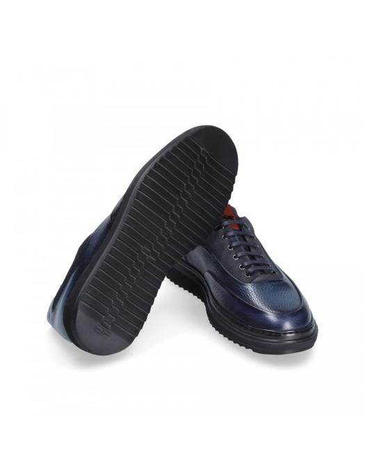 Pantofi Zegna, Leather Trio Design, Navy Blue - 03250032499CB91