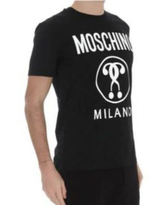 Proverb slap Make clear Tricou Moschino, Logo Moschino Milano, Black - 07062040A155