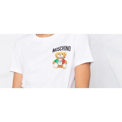 Tricou MOSCHINO, Imprimeu This is not a Moschino Toy, Alb