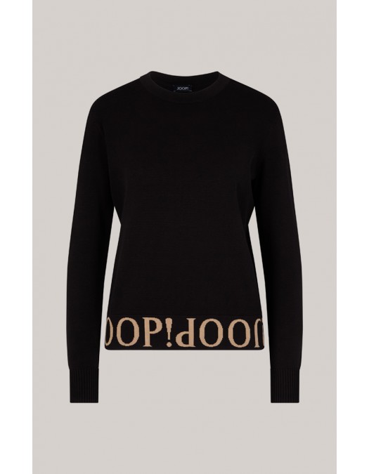 Pulover JOOP, Regular Fit, Logo Details, Black - 10009637001