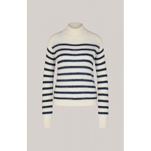 Pulover JOOP, Bleumarin Stripes Print, White