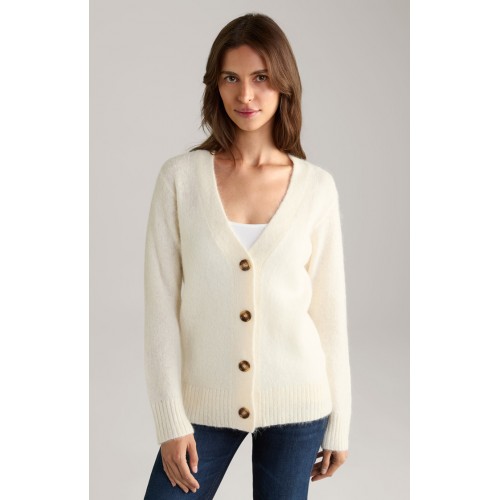 Pulover JOOP, Alpaka Mix, V Neck, Clean White