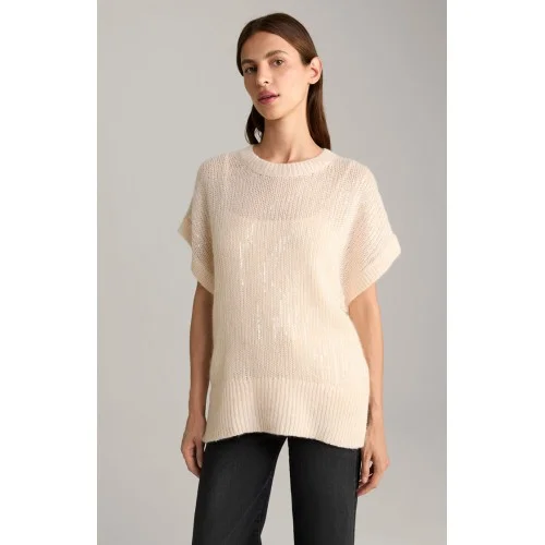 Pulover JOOP, Interwoven Sequins, Alpaka, Beige