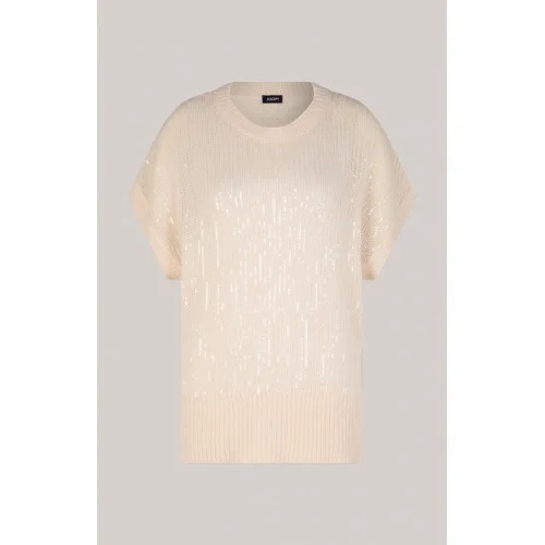 Pulover JOOP, Interwoven Sequins, Alpaka, Beige