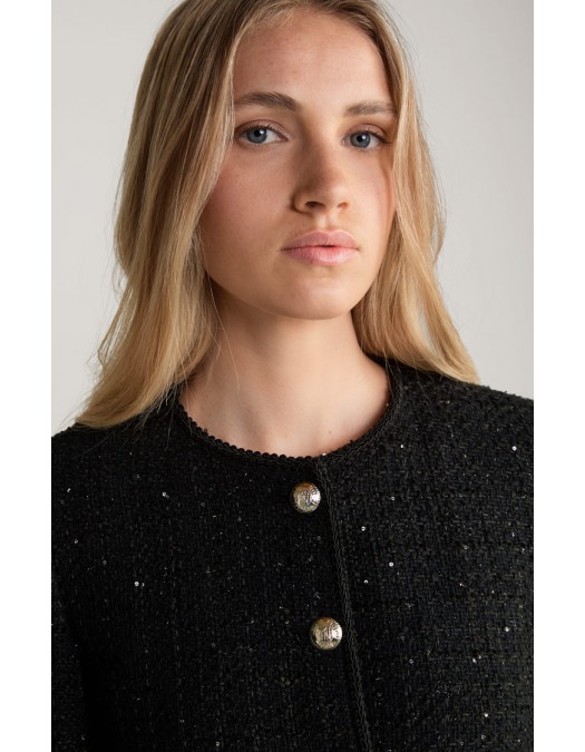 Sacou JOOP, Tweed Blazer, Interwoven Glitter, Negru - S10018339001