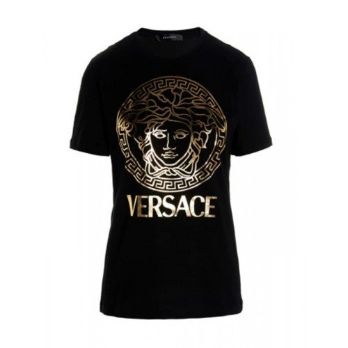 TRICOU VERSACE, Imprimeu Gold, Negru