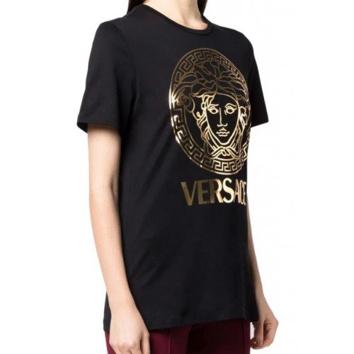 TRICOU VERSACE, Imprimeu Gold, Negru