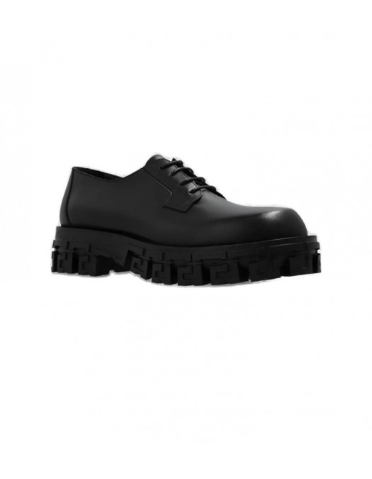 Pantofi Versace, Almond Toe, Negru - 10105611A059561B000