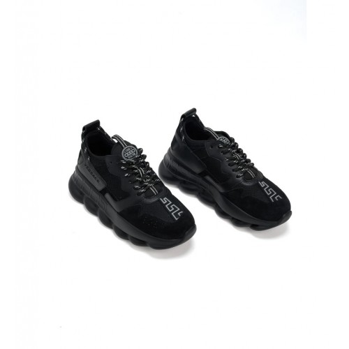 SNEAKERS VERSACE, CHAIN REACTION V2, All Black SNEAKERS VERSACE, CHAIN REACTION V2, All Black