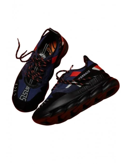 SNEAKERS VERSACE, CHAIN REACTION V2, Red and Blue