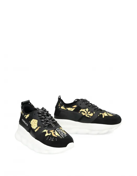 Sneakers Versace Chain Reaction V2 Black Barocco Woman