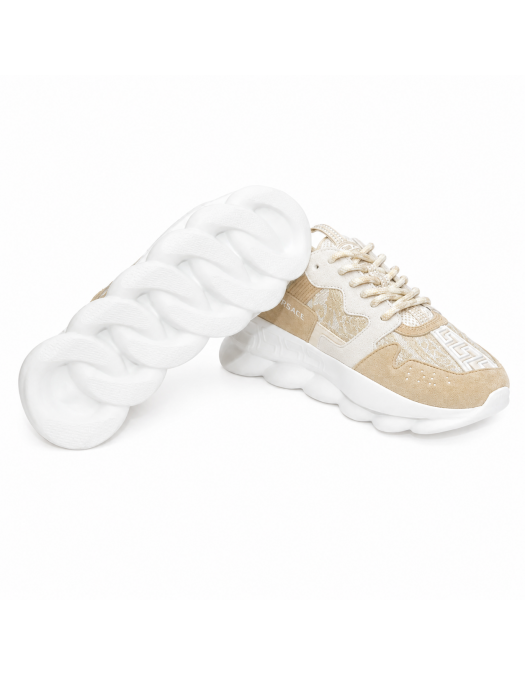 Sneakers VERSACE, Chain Reaction V2 Jacard, Cream - 10215761A18680IT6KB60
