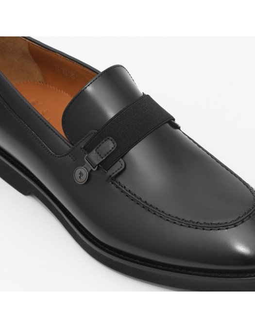 Loafers ROSSI, Timeless Elegance, Minimalist Details, Black - 1102NERO