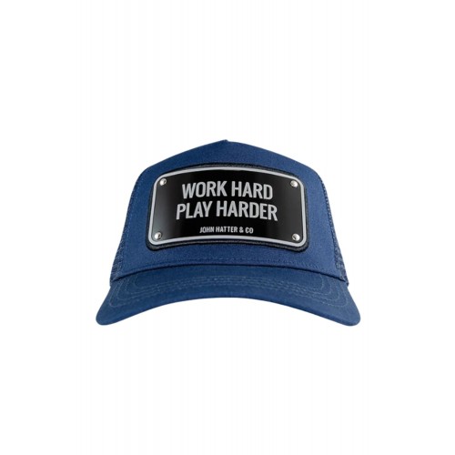 Sapca JOHN HATTER, Work hard play harder Navy