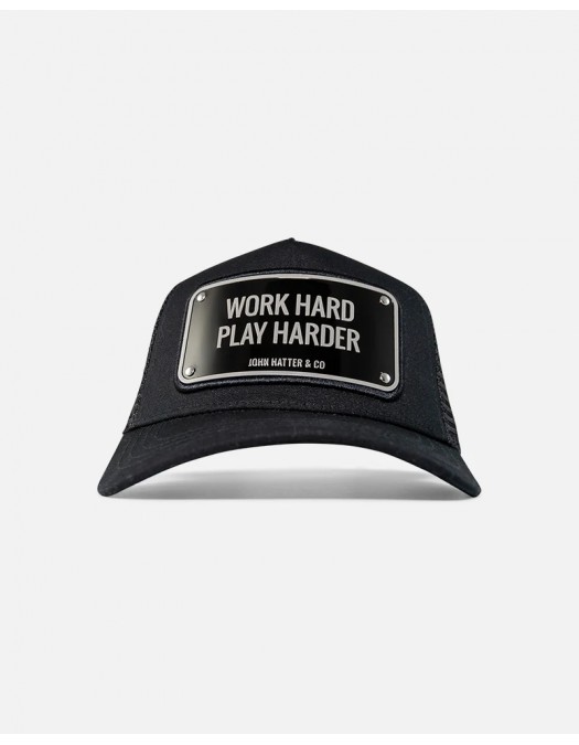 Sapca JOHN HATTER & CO,  WORK HARD BLACK - 11073U00UNI