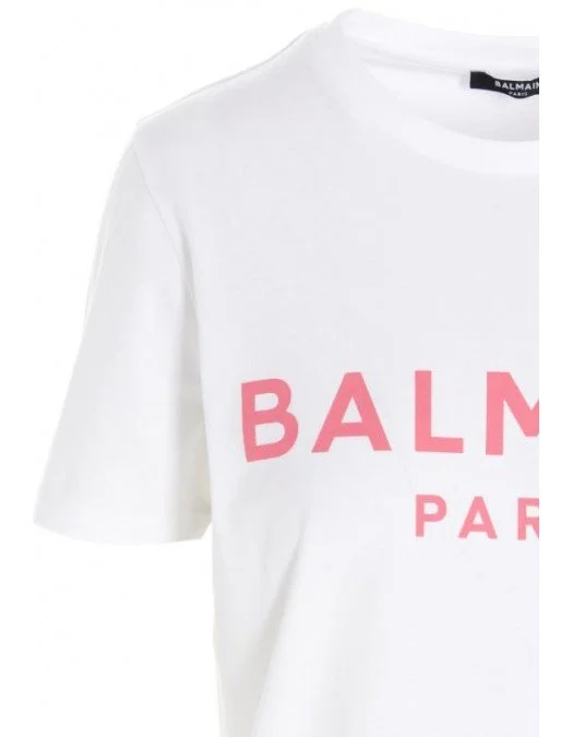 Tricou Balmain, White, Imprimeu colorat - 11350B019EAB Tricou Balmain, White, Imprimeu colorat - 11350B019EAB