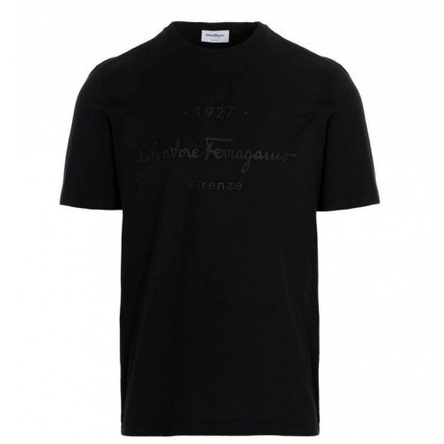 Tricou SALVATORE FERRAGAMO, Imprimeu Frontal, Negru