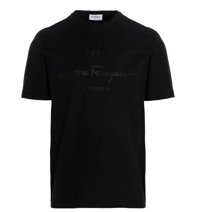 Tricou SALVATORE FERRAGAMO, Imprimeu Frontal, Negru - 120613734897