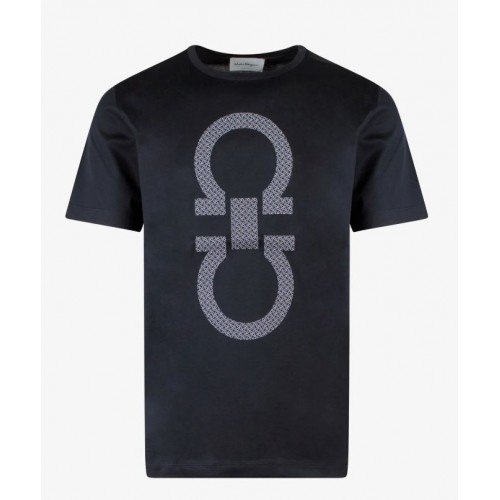 Tricou SALVATORE FERRAGAMO, Gancini Print, Black