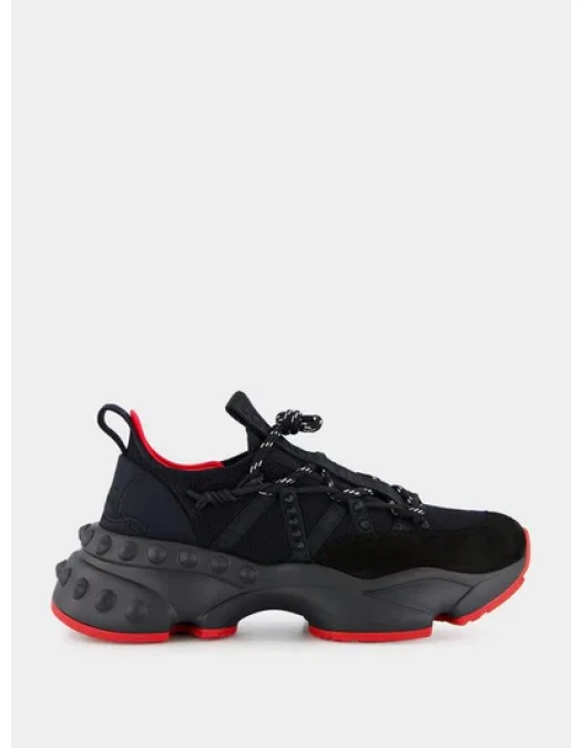 Sneakers Christian Louboutin, Black Trailnrun, Red Details - 1250009BK01