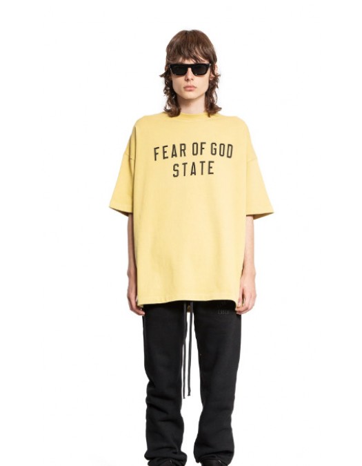 Tricou FEAR OF GOD, Logo Insert, Tri-Blend, Oversized, Amber - 125BT242003FAMBER