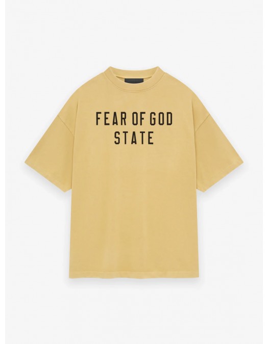 Tricou FEAR OF GOD, Logo Insert, Tri-Blend, Oversized, Amber - 125BT242003FAMBER