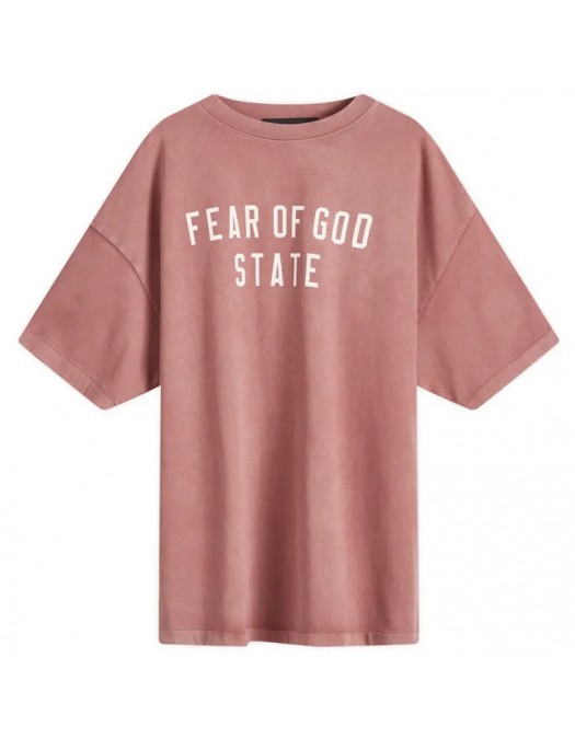 Tricou FEAR OF GOD, Logo Insert, Essentials, Crimson Red Oversized - 125BT242006FCRIMSON