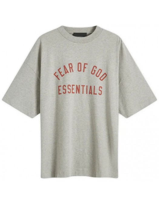 Tricou FEAR OF GOD, Logo Insert, Essentials, Grey Oversized - 125BT244191FDARKHEATHER