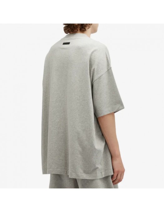 Tricou FEAR OF GOD, Logo Insert, Essentials, Grey Oversized - 125BT244191FDARKHEATHER