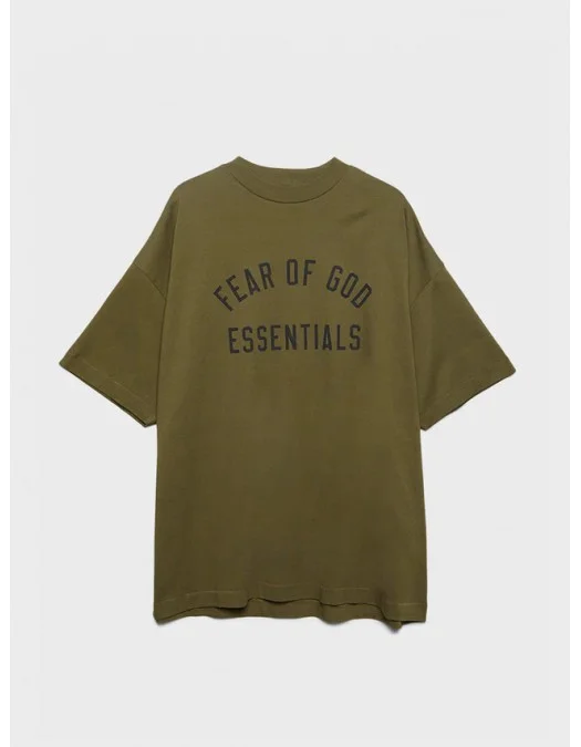 Tricou FEAR OF GOD, Logo Insert, Olive - 125BT244194FOLIVE