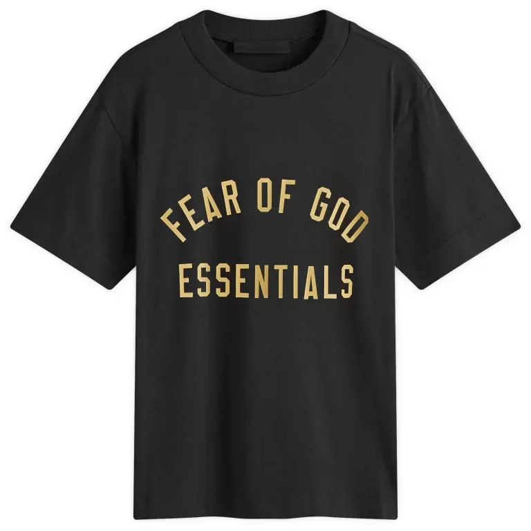 トップス ESSENTIALS fear of god Tricou FEAR OF GOD, Logo Insert, Tri-Blend, Black