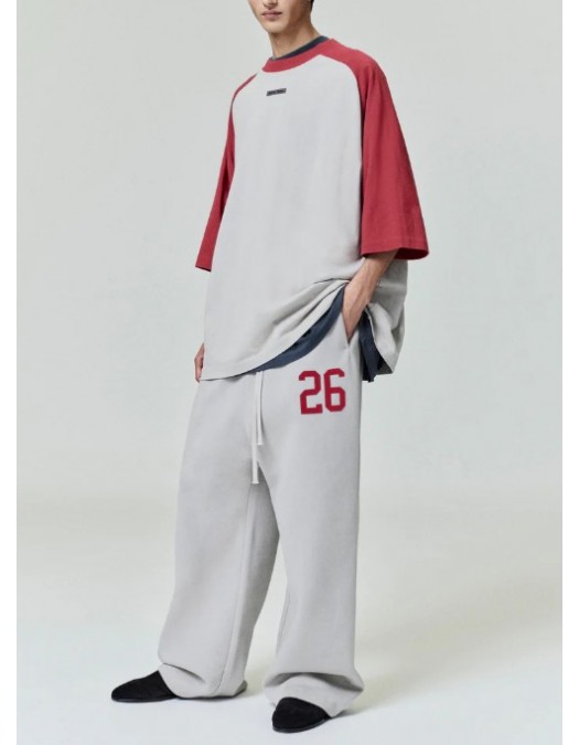 Tricou FEAR OF GOD,Baseball Tee - 125HO254481FSMOKEGREYCRIMSON