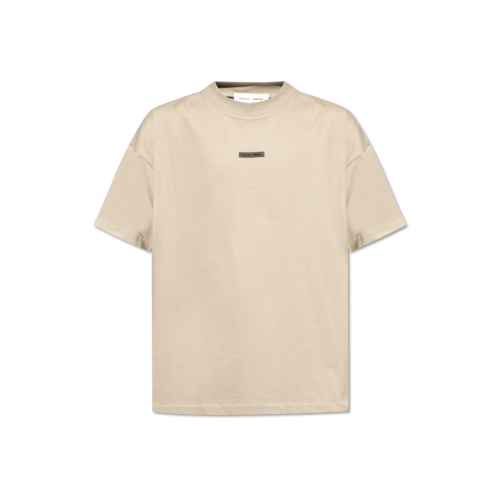 Tricou FEAR OF GOD, Front Logo Insert, Cotton, Beige Tricou FEAR OF GOD, Front Logo Insert, Cotton, Beige