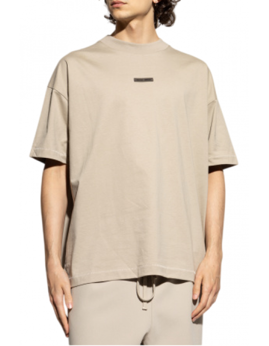 Tricou FEAR OF GOD, Front Logo Insert, Cotton, Beige - 125SP254191FTIMBER Tricou FEAR OF GOD, Front Logo Insert, Cotton, Beige - 125SP254191FTIMBER