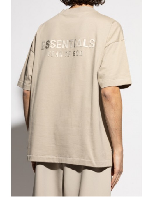 Tricou FEAR OF GOD, Front Logo Insert, Cotton, Beige - 125SP254191FTIMBER Tricou FEAR OF GOD, Front Logo Insert, Cotton, Beige - 125SP254191FTIMBER