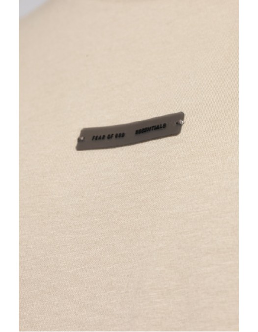 Tricou FEAR OF GOD, Front Logo Insert, Cotton, Beige - 125SP254191FTIMBER Tricou FEAR OF GOD, Front Logo Insert, Cotton, Beige - 125SP254191FTIMBER