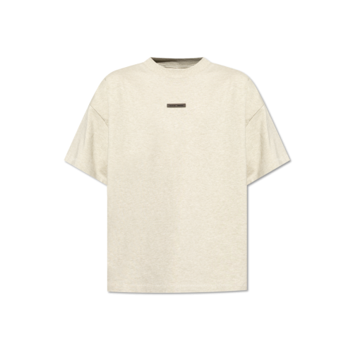 Tricou FEAR OF GOD, Front Logo Insert, Cotton, Stone Beige Tricou FEAR OF GOD, Front Logo Insert, Cotton, Stone Beige