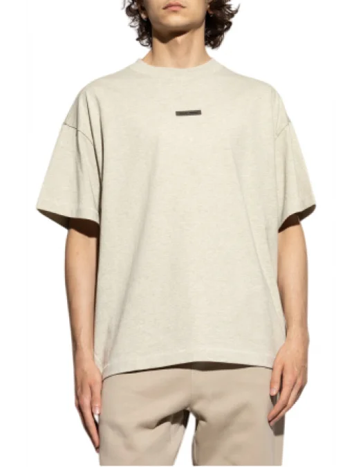 Tricou FEAR OF GOD, Front Logo Insert, Cotton, Stone Beige - 125SP254282FHEATHERSTONE