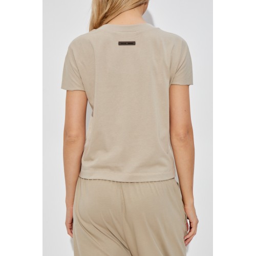 Tricou FEAR OF GOD, Logo Insert, Cap Sleeve, Beige