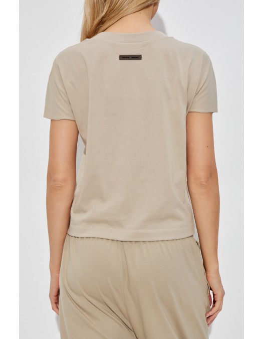 Tricou FEAR OF GOD, Logo Insert, Cap Sleeve, Beige - 125SP257121FWTIMBER