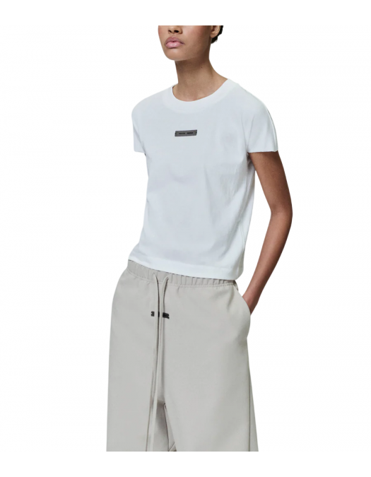 Tricou FEAR OF GOD, Logo Insert, Cap Sleeve , White - 125SP257124FWCLOUDWHITE Tricou FEAR OF GOD, Logo Insert, Cap Sleeve , White - 125SP257124FWCLOUDWHITE