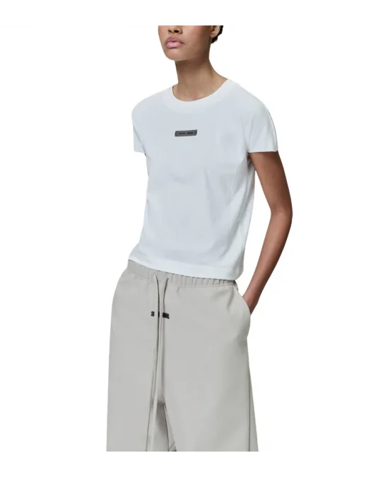 Tricou FEAR OF GOD, Logo Insert, Cap Sleeve , White - 125SP257124FWCLOUDWHITE Tricou FEAR OF GOD, Logo Insert, Cap Sleeve , White - 125SP257124FWCLOUDWHITE