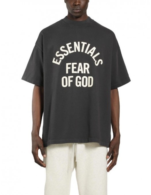Tricou FEAR OF GOD, campus 90s short sleeve tee - 125SP262001FFADEDBLACK