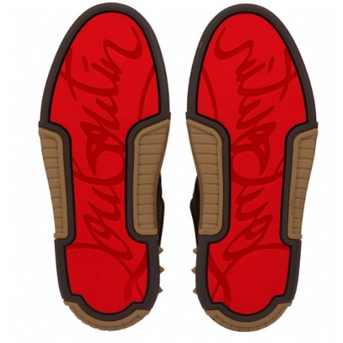 Sneakers CHRISTIAN LOUBOUTIN,  Reversed calf leather - Cafe - Men