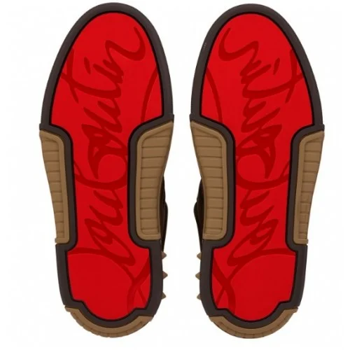 Sneakers CHRISTIAN LOUBOUTIN,  Reversed calf leather - Cafe - Men